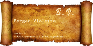 Barger Violetta névjegykártya